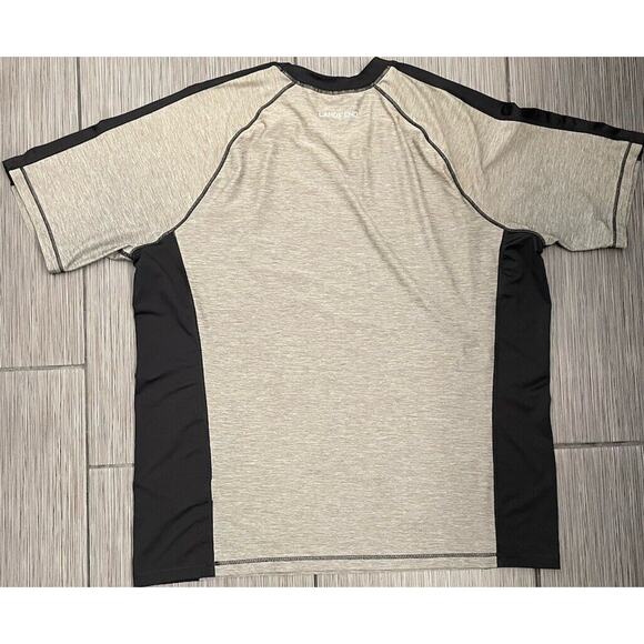 Lands’ End Mens Gray And Black Short Sleeve Performance Tshirt Size XL - Picture 3 of 5
